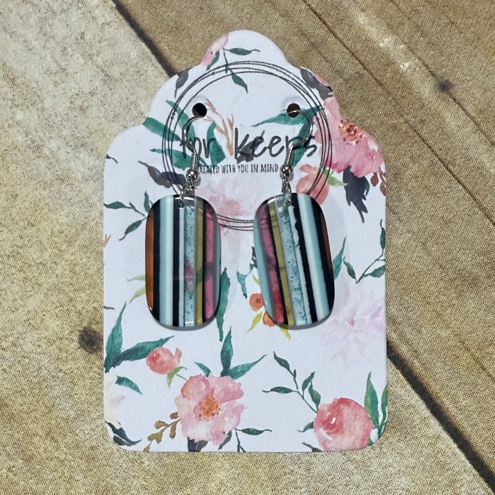 Striped Dangle Earrings
